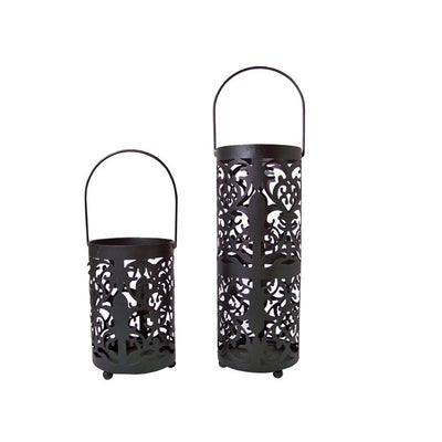 Gifts@Home Nostalgische Kaarsenhouders – Set van 2 Luxe Metalen Lantaarns – Sfeervol & Stijlvol