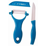 Excellent Houseware Ceramic Peeling Knife Set – Blue | Peeling Knife 17 cm + Peeler