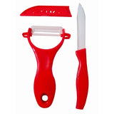 Excellent Houseware Keramische Schilmessenset – Rood | Schilmes 17 cm + Dunschiller
