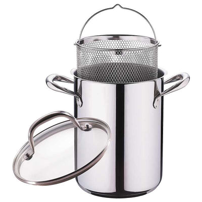 Ceruzo Asparagus Pot Ø16 cm – 4.2L Stainless Steel | For Asparagus & Pasta, Including Steamer Basket