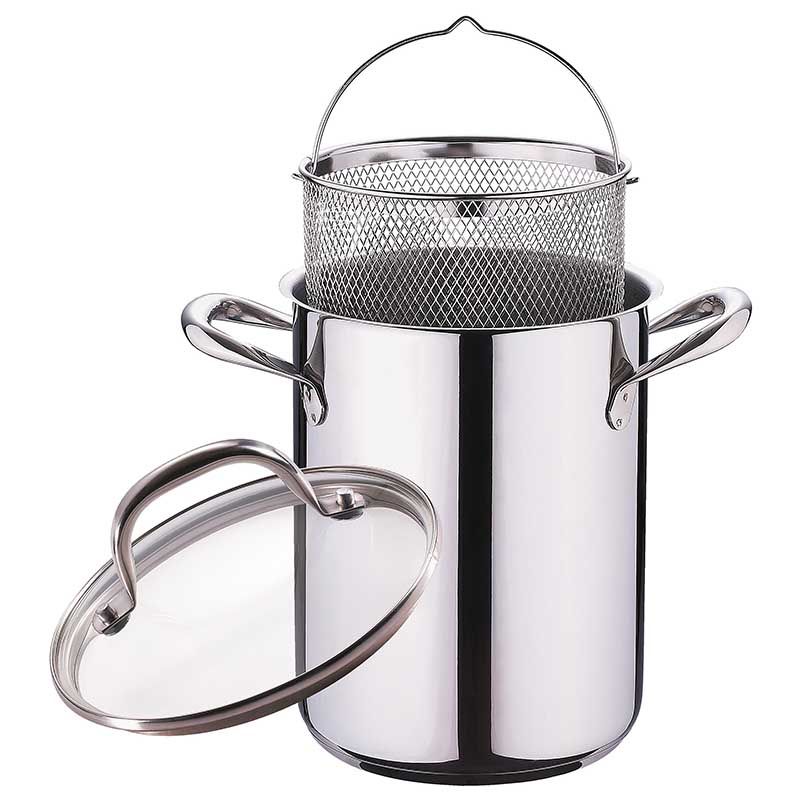 Ceruzo Aspergepan Ø16 cm – 4,2L RVS | Voor Asperges & Pasta, Inclusief Inzetmand