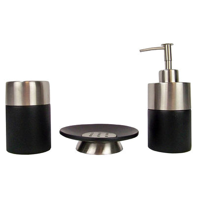 Premium Badset 3-Delig – Roestvrij Staal Zilver/Zwart – Elegant, Luxe & Functioneel