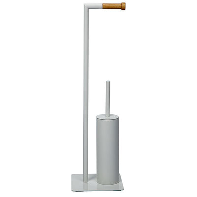 Duett Toiletbutler – Vrijstaand Toiletaccessoire | Modern Metaal & Hout | Toiletrol & Borstel in Eén