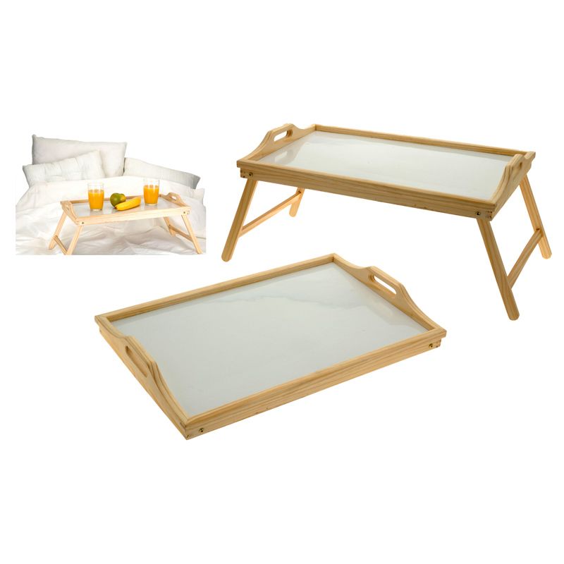 Home&Styling Wooden Tray – Foldable, Stylish & Perfect For Breakfast in Bed
