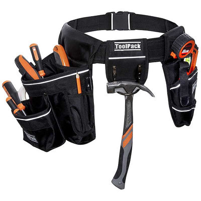 Toolpack Robuuste Gereedschapsgordel – 2 Holsters | Stevig 1680D Polyester & Reflecterend